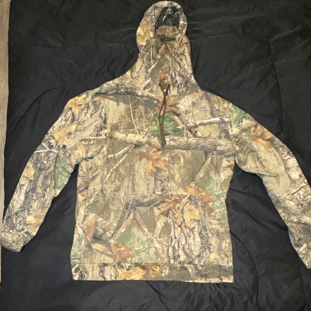 FedEx Federal Express Camouflage Pullover Hoodie Russell Outdoors Mens Extra L